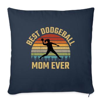 Dodgeball Maman Mère Sports Drôle - Housse de coussin décorative 45 x 45 cm - bleu marine - Devant