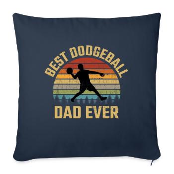 Dodgeball Dad Team Sports Vintage Rétro - Housse de coussin décorative 45 x 45 cm - bleu marine - Devant