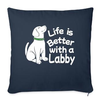 Labrador Hund Hundebesitzer Frauchen Herrchen Wau - Sofakissenbezug 45 x 45 cm - Navy - Vorne