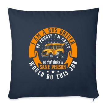 Driver Bus Regular service Bus driver - Sofa pillowcase 17,3'' x 17,3'' (45 x 45 cm) - navy - Front