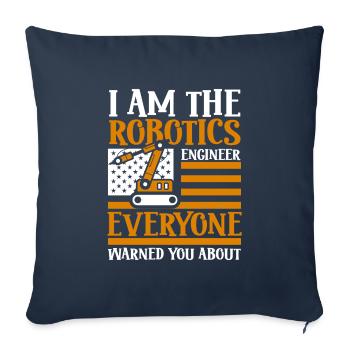 Technicien d’ingénierie d’engrenages de machines - Housse de coussin décorative 45 x 45 cm - bleu marine - Devant