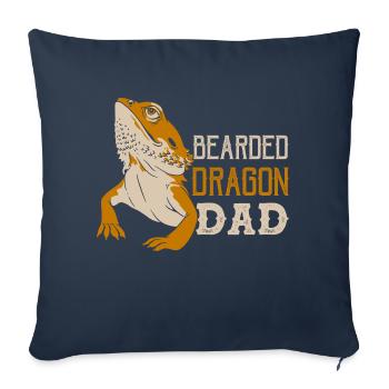 Bearded Dragon Dad Reptile Lizard Lover - Housse de coussin décorative 45 x 45 cm - bleu marine - Devant