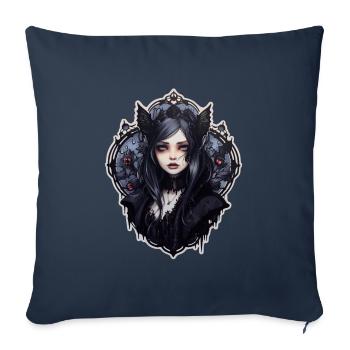Goth Girl Gothic Rot Vampir Mystisch Fledermaus - Sofakissenbezug 45 x 45 cm - Navy - Vorne