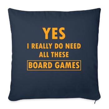 Boardgame Chess Backgammon Game Night - Sofa pillowcase 17,3'' x 17,3'' (45 x 45 cm) - navy - Front