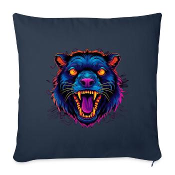 Animal hurlant - Housse de coussin décorative 45 x 45 cm - bleu marine - Devant