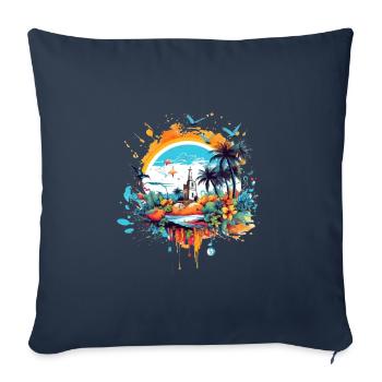 Sommerliches Design - Sofakissenbezug 45 x 45 cm - Navy - Vorne