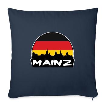 Mainz Germany Flag Skyline Silhouette Travel - Sofa pillowcase 17,3'' x 17,3'' (45 x 45 cm) - navy - Front