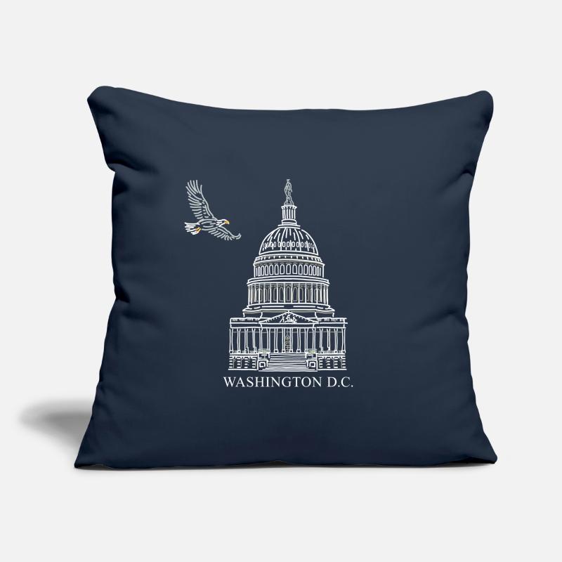 Washington D.C., Structure du Capitole, Pygargue à tête blanche Housse de coussin décorative 45 x 45 cm