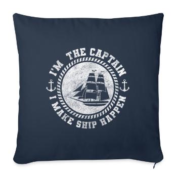 Sailboat Captain Water - Sofa pillowcase 17,3'' x 17,3'' (45 x 45 cm) - navy - Front