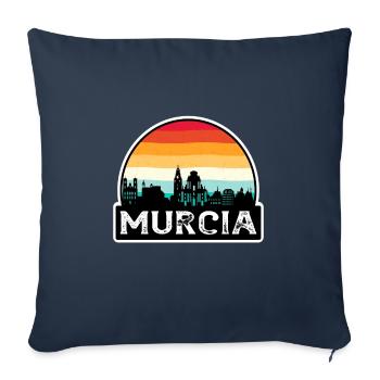 Murcia Spain Flag Skyline Travel Souvenir - Sofa pillowcase 17,3'' x 17,3'' (45 x 45 cm) - navy - Front