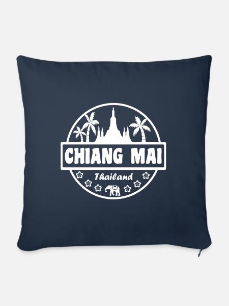Chiang Mai Thailand - Sofakissenbezug 45 x 45 cm - Navy