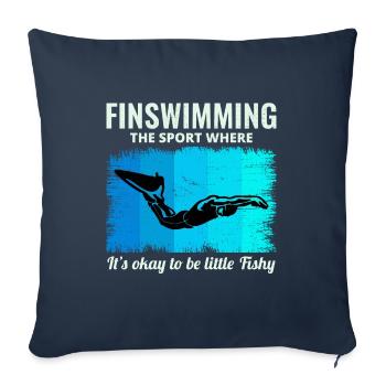 Nageoires Nageoire Nageur Natation Sports nautiques - Housse de coussin décorative 45 x 45 cm - bleu marine - Devant