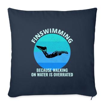 Nageoires Nageoire Nageur Natation Sports nautiques - Housse de coussin décorative 45 x 45 cm - bleu marine - Devant