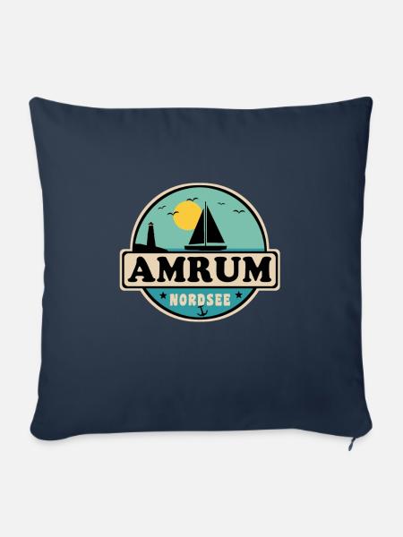Ostsee Segelboot Leuchtturm Amrum - Sofakissenbezug 45 x 45 cm - Navy