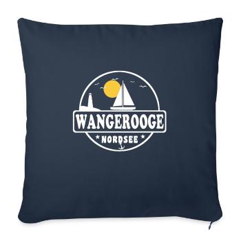 Ostsee Segelboot Leuchtturm Wangerooge - Sofakissenbezug 45 x 45 cm - Navy - Vorne