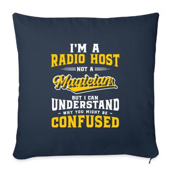 Radio Announcement - Sofa pillowcase 17,3'' x 17,3'' (45 x 45 cm) - navy - Front