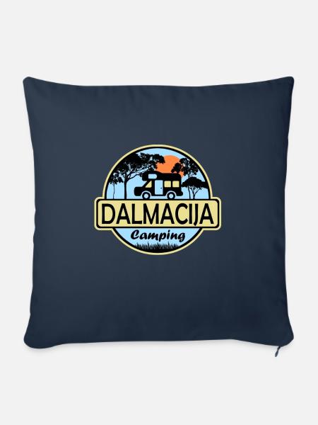 Dalmacija Camping - Sofakissenbezug 45 x 45 cm - Navy