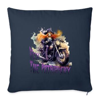 Halloween Horreur de la citrouille - Housse de coussin décorative 45 x 45 cm - bleu marine - Devant