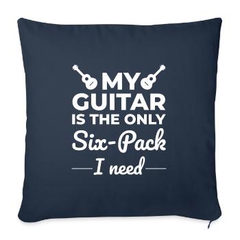Cordes et six-packs: célébrer la guitare - Housse de coussin décorative 45 x 45 cm - bleu marine - Devant