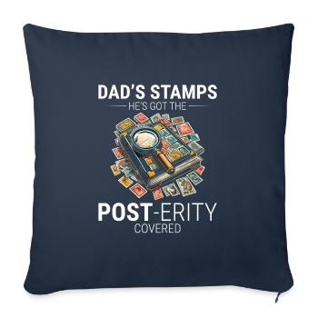 Vintage Postage Stamp Collector Dad Philatelist - Sofa pillowcase 17,3'' x 17,3'' (45 x 45 cm) - navy - Front