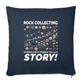 Pebble Rock Collecte Géologie Collectionneur Rockhound - Housse de coussin décorative 45 x 45 cm - bleu marine - Devant