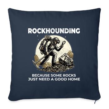 Collectionneur de roches Géologie Collecteur de fossiles - Housse de coussin décorative 45 x 45 cm - bleu marine - Devant