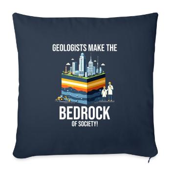 Géologues : le fondement de la société, géologique - Housse de coussin décorative 45 x 45 cm - bleu marine - Devant