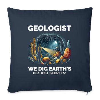 Géologue : Explorer les merveilles cachées de la Terre - Housse de coussin décorative 45 x 45 cm - bleu marine - Devant