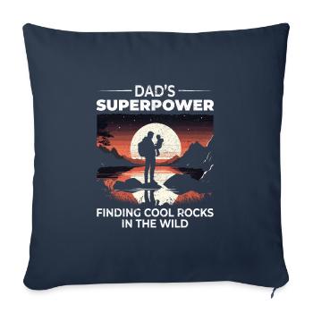 Rock Collecting Papa Coucher De Soleil Montagne Nature Famille - Housse de coussin décorative 45 x 45 cm - bleu marine - Devant