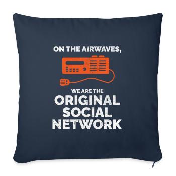 Amateur Ham Radio Operator Original Social Network - Sofa pillowcase 17,3'' x 17,3'' (45 x 45 cm) - navy - Front