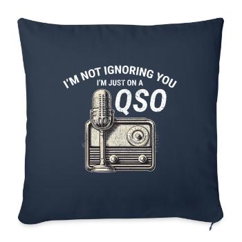 Nostalgic QSO Vintage Ham Radio Operator Classic - Sofa pillowcase 17,3'' x 17,3'' (45 x 45 cm) - navy - Front