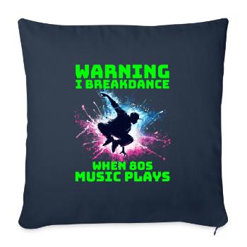 80s Breakdancer Silhouette - Neon Dance Moves - Sofa pillowcase 17,3'' x 17,3'' (45 x 45 cm) - navy - Front