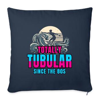 Retro Surfer Riding 80s Wave Totally Tubular - Sofa pillowcase 17,3'' x 17,3'' (45 x 45 cm) - navy - Front