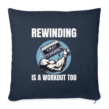 Muscle-Powered Cassette Rewind 80s Fitness Workout - Sofa pillowcase 17,3'' x 17,3'' (45 x 45 cm) - navy - Front