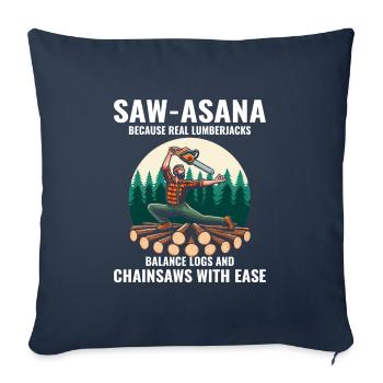 Lumberjack Woodworker Woodcutter Yoga Pose Funny - Sofa pillowcase 17,3'' x 17,3'' (45 x 45 cm) - navy - Front