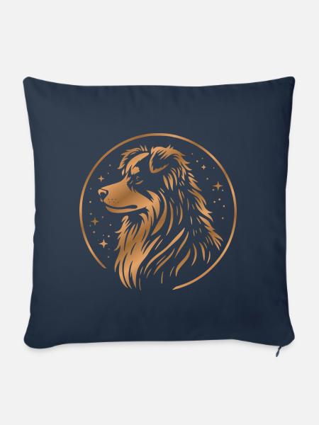 Traumhund Aussie kupfer - Sofakissenbezug 45 x 45 cm - Navy