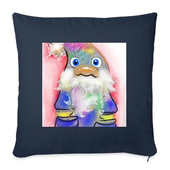 Bunter Weihnachtsmann mit Farbverlauf - Sofakissenbezug 45 x 45 cm - Navy - Vorne