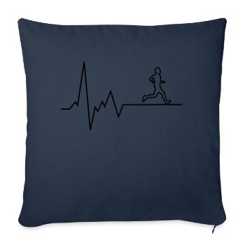 Coureur de battements de cœur - Housse de coussin décorative 45 x 45 cm - bleu marine - Devant