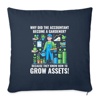 Un comptable devenu le jardin financier d’un jardinier - Housse de coussin décorative 45 x 45 cm - bleu marine - Devant