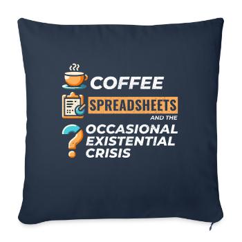 Comptable Tenue de livres Café Feuilles de calcul Drôle - Housse de coussin décorative 45 x 45 cm - bleu marine - Devant