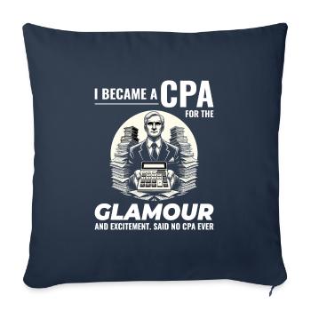 CPA Chronicles: Glamour and Excitement Unveiled - Sofa pillowcase 17,3'' x 17,3'' (45 x 45 cm) - navy - Front