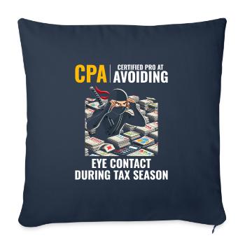 CPA Ninja : Mode furtif pendant la saison des impôts - Housse de coussin décorative 45 x 45 cm - bleu marine - Devant