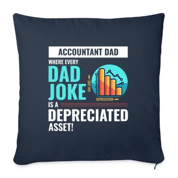 Accountant Dad Joke Depreciated Asset Fathers Day - Sofa pillowcase 17,3'' x 17,3'' (45 x 45 cm) - navy - Front
