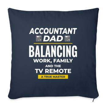 Comptable Papa Comptabilité Finance Financier Drôle - Housse de coussin décorative 45 x 45 cm - bleu marine - Devant