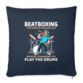 Rythmes sans batterie : explorez l’humour du beatboxing - Housse de coussin décorative 45 x 45 cm - bleu marine - Devant