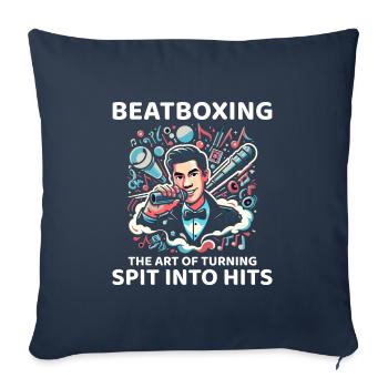 Cracher pour frapper : libérez l’humour dans le beatboxing - Housse de coussin décorative 45 x 45 cm - bleu marine - Devant