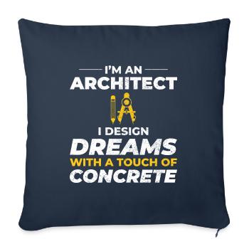 Architect Dreams Concrete Design Construction - Sofa pillowcase 17,3'' x 17,3'' (45 x 45 cm) - navy - Front