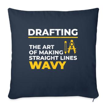 Architect Drafting Wavy Lines Construction Funny - Sofa pillowcase 17,3'' x 17,3'' (45 x 45 cm) - navy - Front