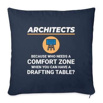 Architect Drafting Table Construction Architecture - Sofa pillowcase 17,3'' x 17,3'' (45 x 45 cm) - navy - Front