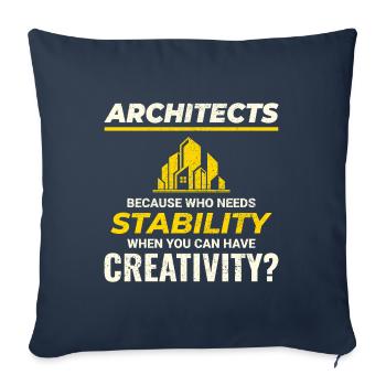 🏰 Architects: Embrace Creativity over Stability! - Sofa pillowcase 17,3'' x 17,3'' (45 x 45 cm) - navy - Front